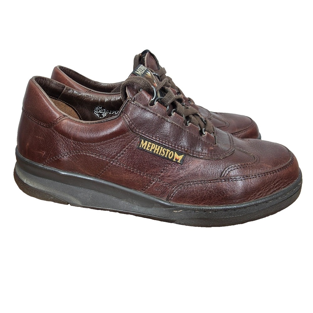 Mephisto Match Run Off Air Jet Shoes Men 7.5 Brown Leather Comfort Sneaker‎ $399